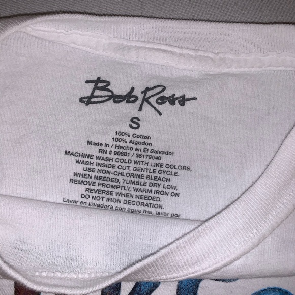 Bob Ross Good Vibes Only Graphic T-Shirt Crop Top - Picture 5 of 5